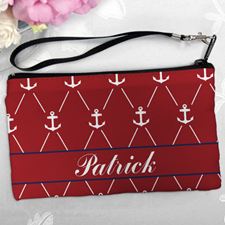 Personalized Red White Anchor Clutch Bag (5.5X10 Inch)