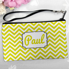 Personalized Yellow Chevron Clutch Bag (5.5X10 Inch)