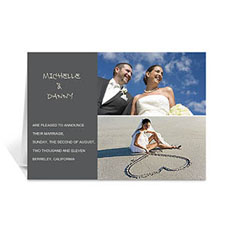 Personalized Elegant Collage Grey Wedding Announcement Greeting Cards