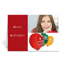 Personalized Elegant Collage Red Birthday Greetings Greeting Cards