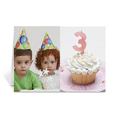 Personalized Classic Two Photo Collage Birthday Card