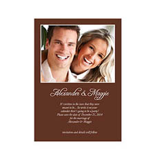 Personalized Chocolate Wedding Announcement, 5X7 Stationery Card