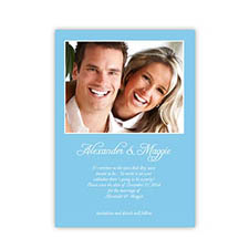 Personalized Baby Blue Wedding Announcement, 5X7 Stationery Card