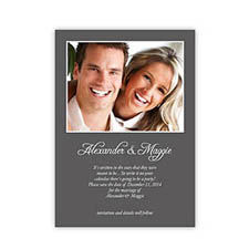 Personalized Grey Wedding Announcement, 5X7 Stationery Card