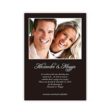 Personalized Black Wedding Announcement, 5X7 Stationery Card