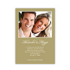 Personalized Gold Wedding Announcement, 5X7 Stationery Card