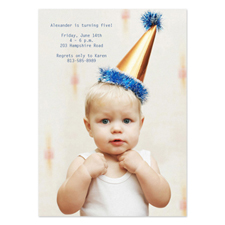 Personalized Full Photo Birthday Invitations, 5X7 Portrait Stationery Card