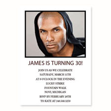 Personalized White Birthday Invitations, 5X7 Stationery Card