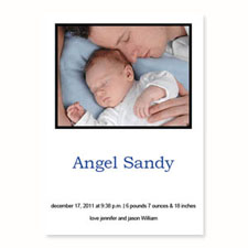 Personalized White Birth Announcements, 5X7 Stationery Card