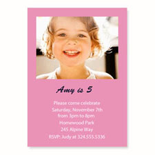 Personalized Baby Pink Birthday Invitations, 5X7 Stationery Card