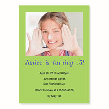 Personalized Lime Birthday Invitations, 5X7 Stationery Card