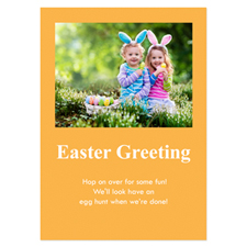 Personalized Baby Orange Easter Invitations, 5X7 Stationery Card