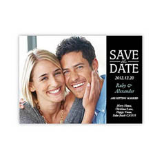 Personalized Our Day, Classic Black Save The Date Invitation Cards