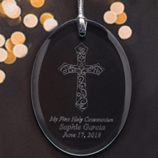 Personalized Laser Etched I Thank God Glass Ornament