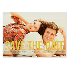 Personalized Gold Glitter Save The Day Save The Date Invitation Cards