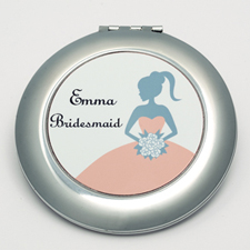 Personalized Bridesmaids, Carol Round Make Up Mirror