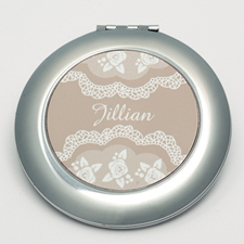 Personalized Elegant Lace Round Make Up Mirror