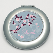 Personalized Flourish Round Make Up Mirror