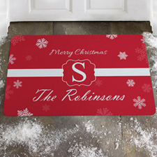 Create Your Own Snowflake Merry Christmas Door Mat