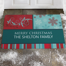 Create Your Own Colorful Greeting, Merry Christmas Door Mat