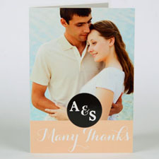 Custom Printed Carol Many Thanks Greeting Card