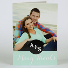 Custom Printed Mint Many Thanks Greeting Card