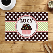Personalized Love Cupcake Lime Placemats