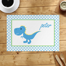 Personalized Blue Dinosaur Placemats
