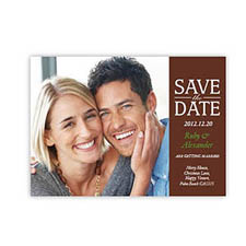 Personalized Our Day, Classic Cocoa Save The Date Invitation Cards