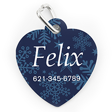 Custom Printed Snowflake, Heart Shaped Dog Or Cat Tag