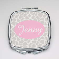 Personalized Natural Giraffe Compact Make Up Mirror