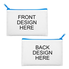 Custom Full Color Print 6X9 Cosmetic Bag Blue Zipper (2 Side Different Image)