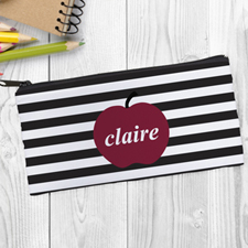 Design Your Own Red Apple Black Stripe Pencil Case