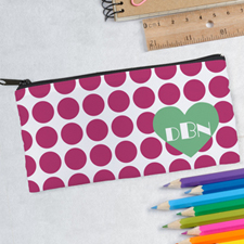 Design Your Own Large Dot Heart Pencil Case