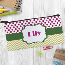 Design Your Own Orange Stripe Pencil Case