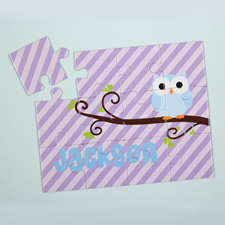 Lavender Owl Personalized Kids Puzzle