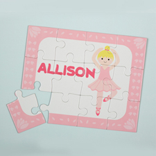 Dance Girl Gold Hair Personalized Kids Puzzle