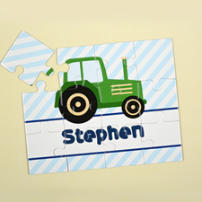 Green Truck Personalized Kids Puzzle