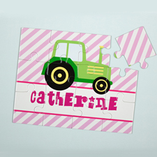 Lime Truck Personalized Kids Puzzle