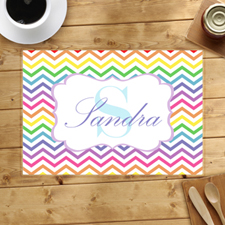 Personalized Rainbow Chevron Placemats