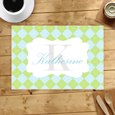 Personalized Green Aqua Square Placemats
