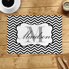Personalized Black Chevron Placemats