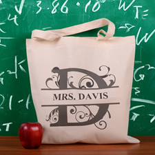 Personalized Initial D Tote Bag