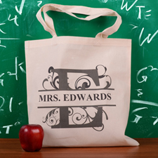 Personalized Initial E Tote Bag