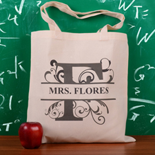 Personalized Initial F Tote Bag