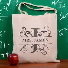 Personalized Initial J Tote Bag