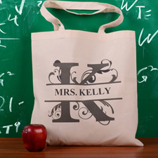 Personalized Initial K Tote Bag