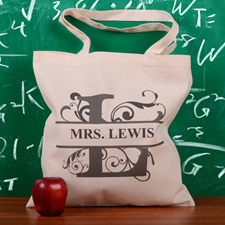 Personalized Initial L Tote Bag