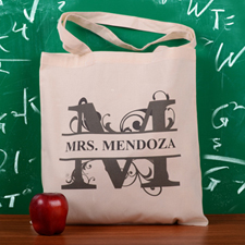 Personalized Initial M Tote Bag