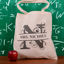 Personalized Initial N Tote Bag